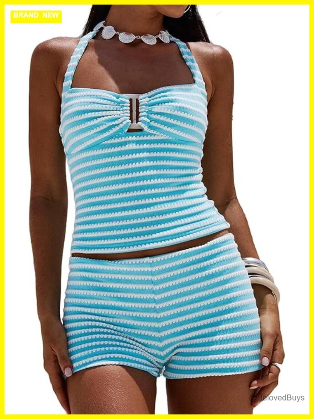 Sheer Knit 2 Piece Shorts Set Sleeveless See Through Y2K Lounge Tracksuit